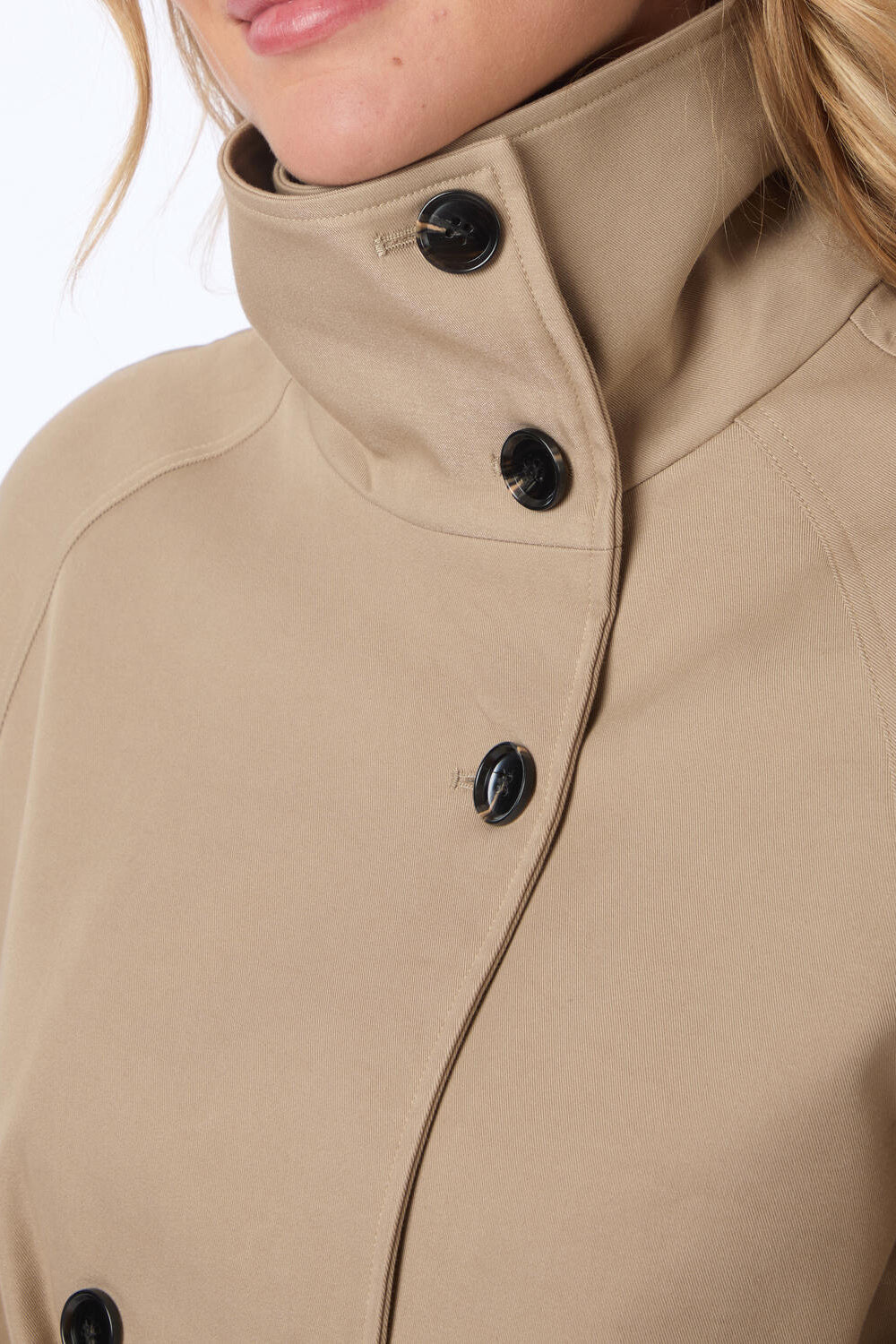 Munet kort trenchcoat - sand
